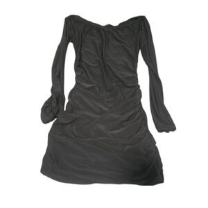 Eien Apparel Off-the-Shoulder Black Cocktail Dress